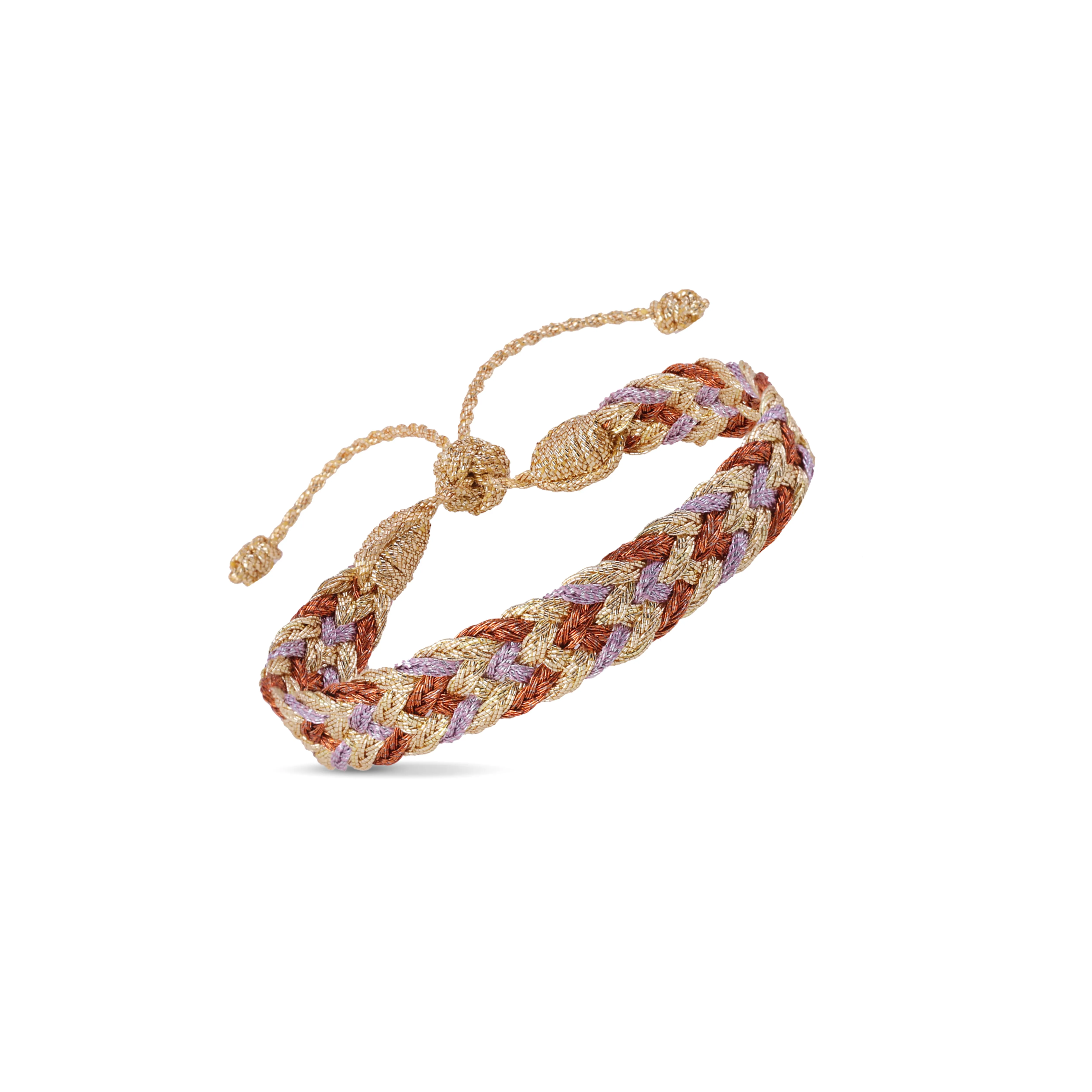 Double-U n°2 Bracelet in Gold Amber