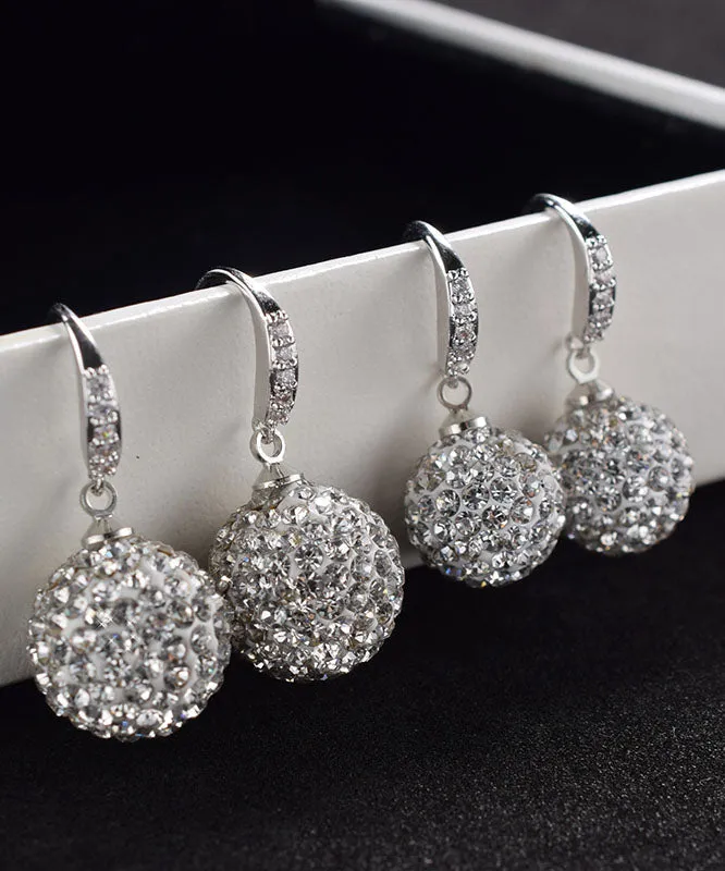 Fashion Red Sterling Silver Zircon Drop Earrings LY7819