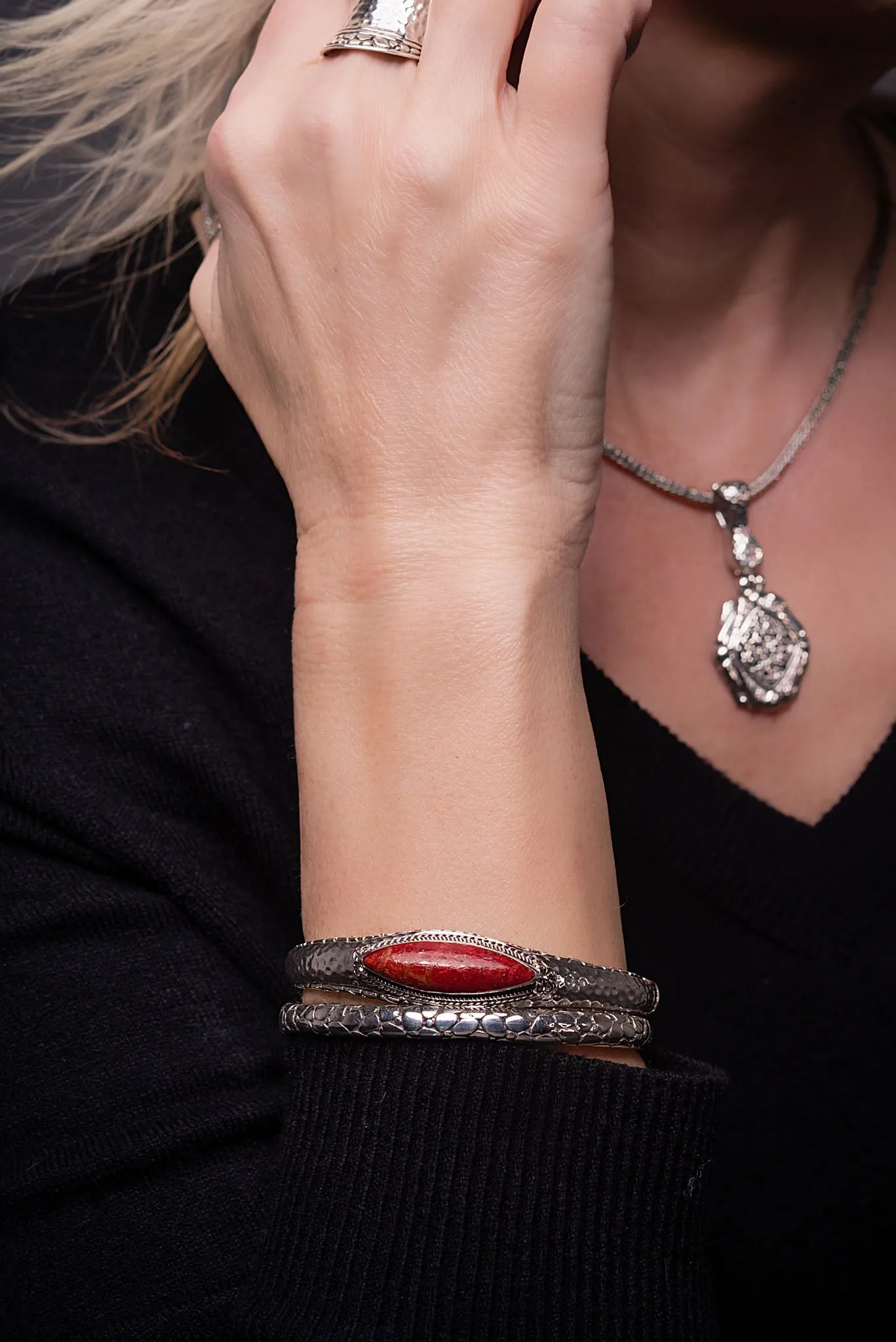 Flourishing Faith Cuff™ in Red Sponge Coral