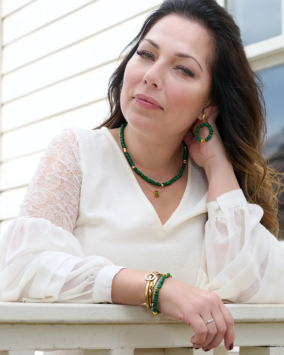 Gemstone Rondelle Earrings (ER604)