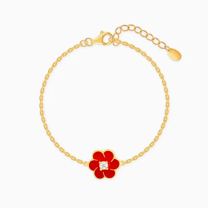 Golden Red Flower Power Bracelet