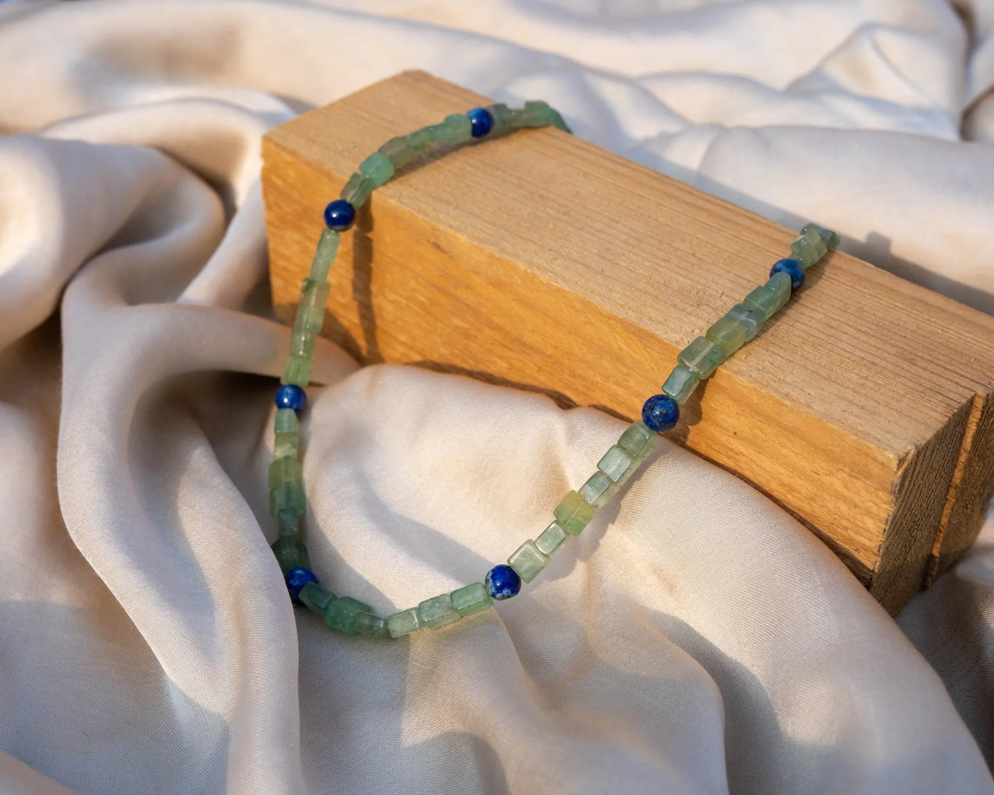 Green Quartz & Lapis Lazuli Necklace