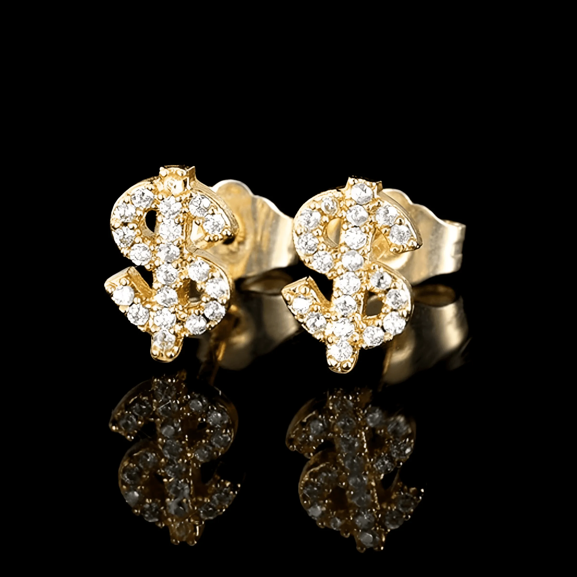 Iced Out 3A Zircon Dollar Sign Earrings For Men