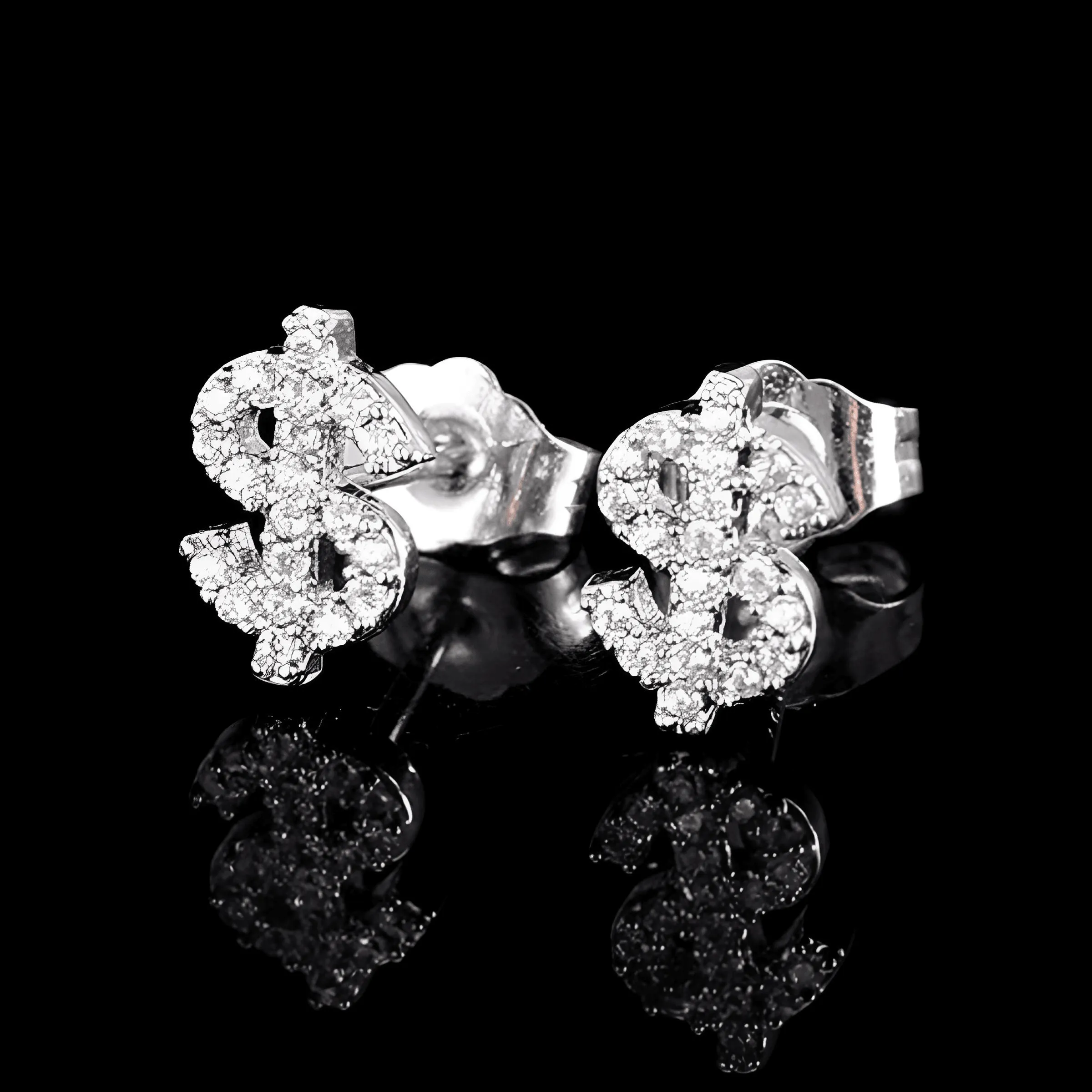 Iced Out 3A Zircon Dollar Sign Earrings For Men