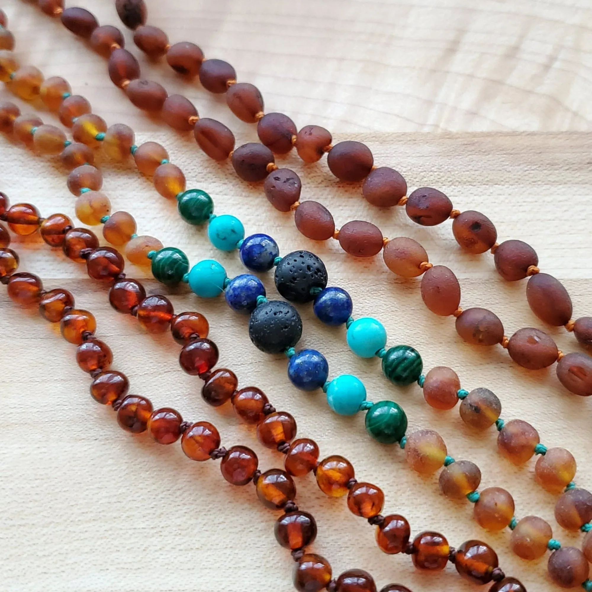 Kids | Dark Cognac Baltic Amber Necklace