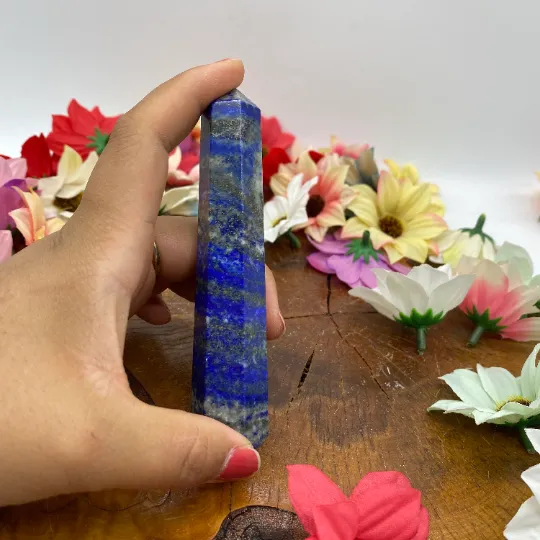 Lapis Lazuli Massage Wand, Crystal Massage Wand, Self Care, Lapis lazuli Point, Crystal Point, Self Therapy, Unique Gifts, Massage Tool