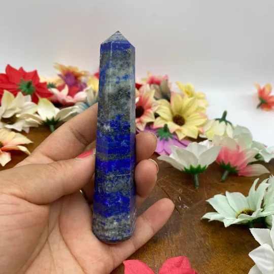Lapis Lazuli Massage Wand, Crystal Massage Wand, Self Care, Lapis lazuli Point, Crystal Point, Self Therapy, Unique Gifts, Massage Tool