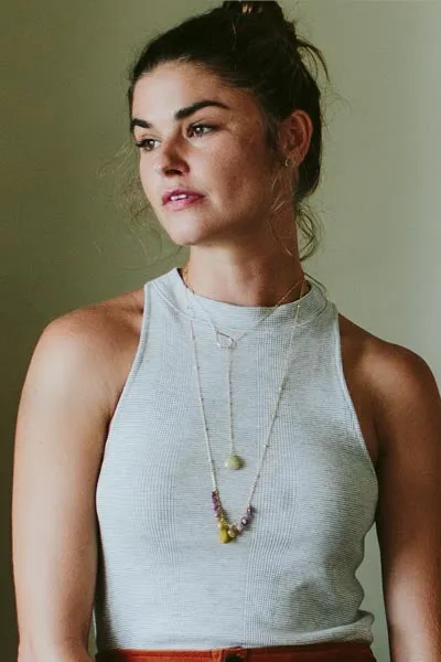 Lariat Necklace - Golden Beryl Aquamarine