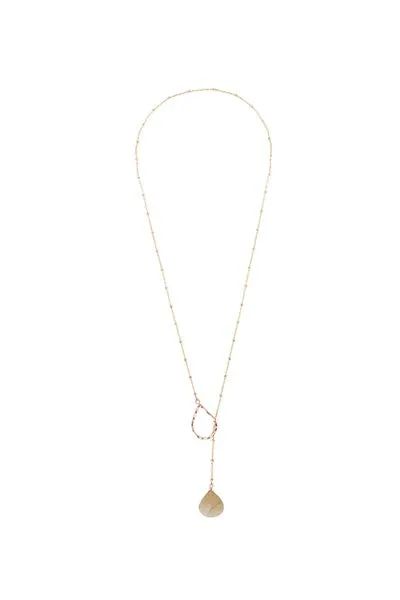 Lariat Necklace - Golden Beryl Aquamarine