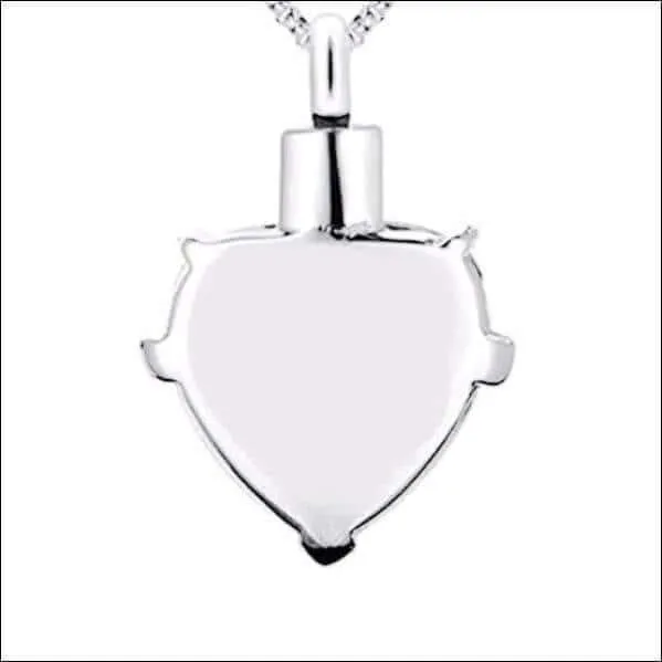Light Blue Crystal Heart Memorial Urn Necklace
