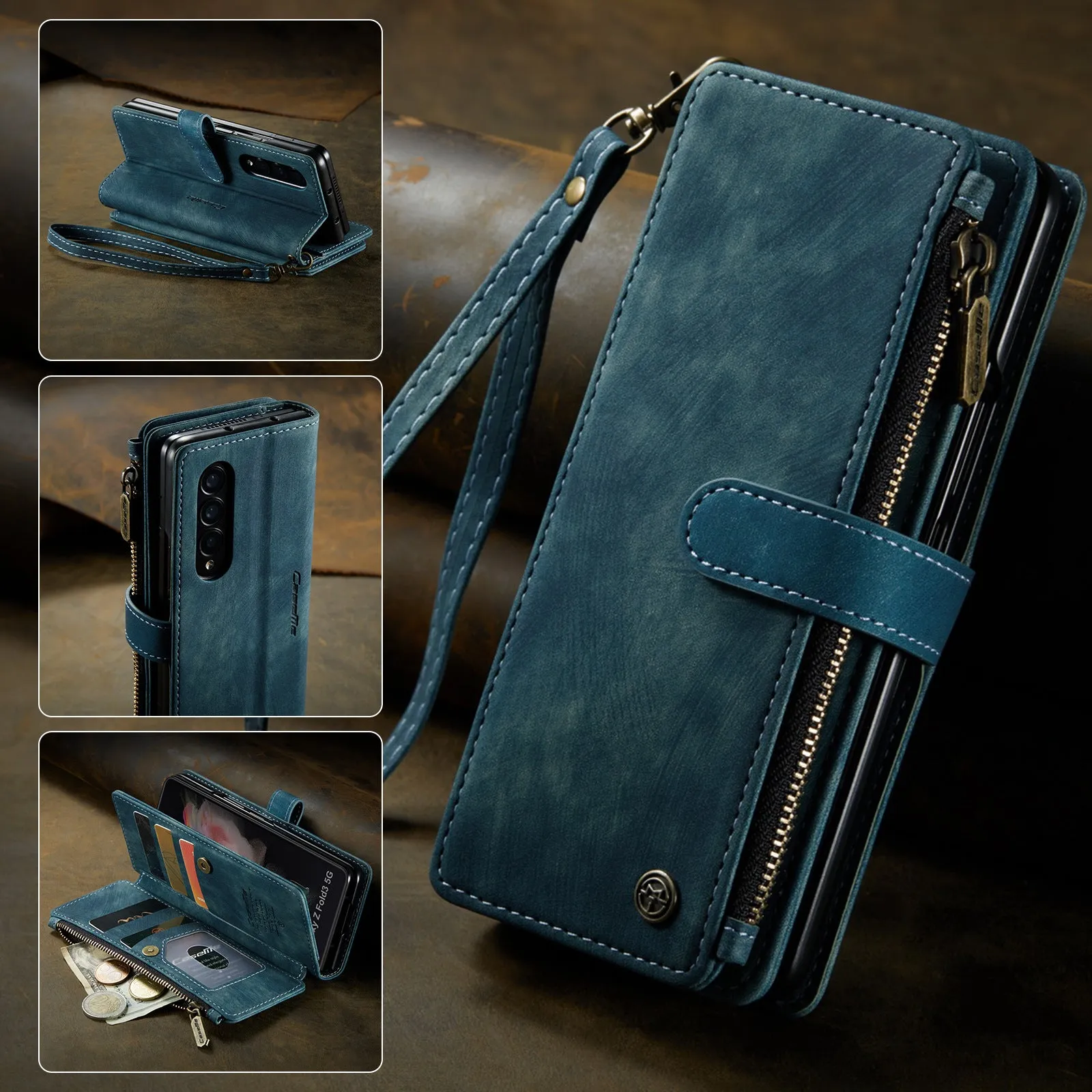Luxury Collection 3-in-1 Multifunctional Wallet Style Samsung Mobile Phone Leather Case