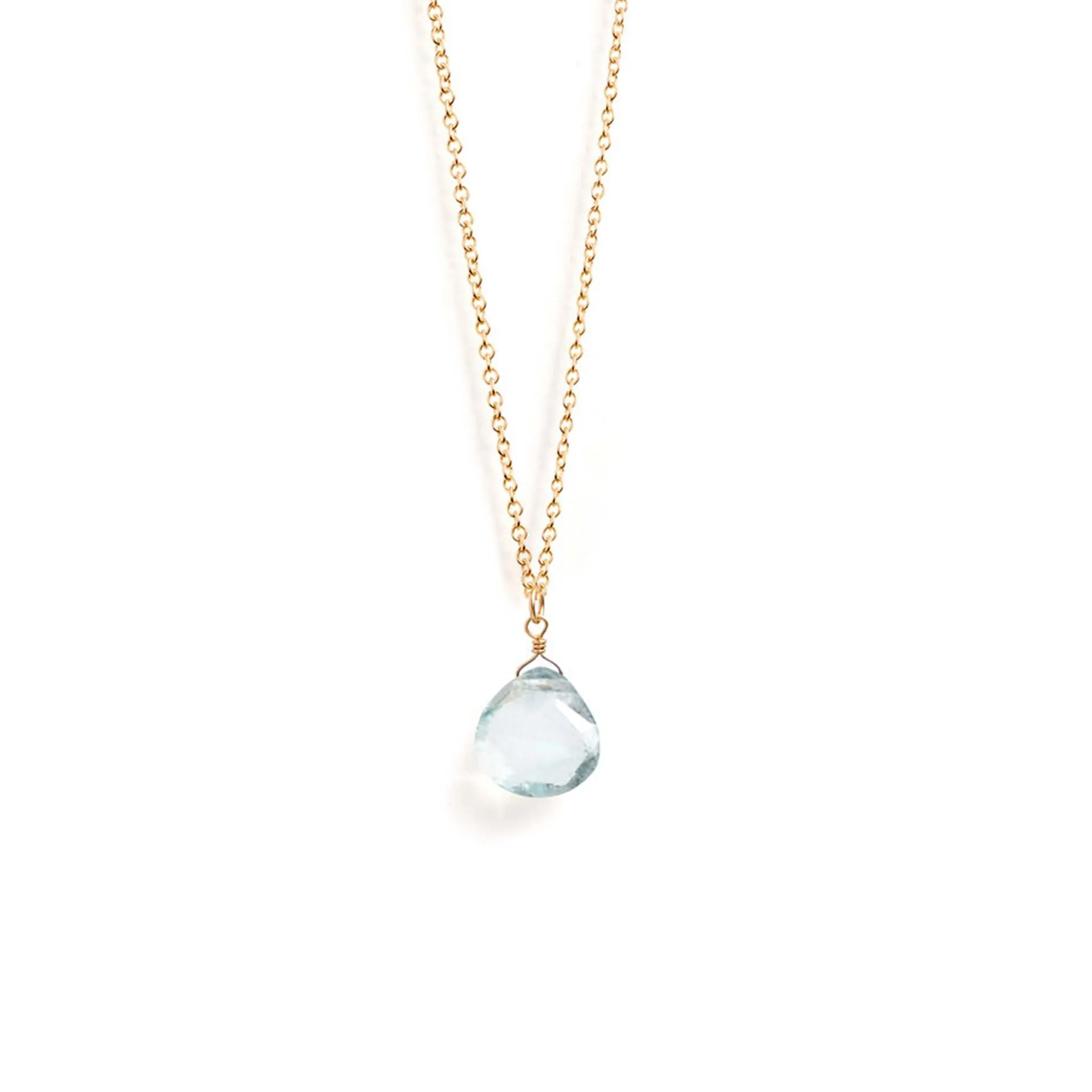 March Aquamarine Birthstone Necklace