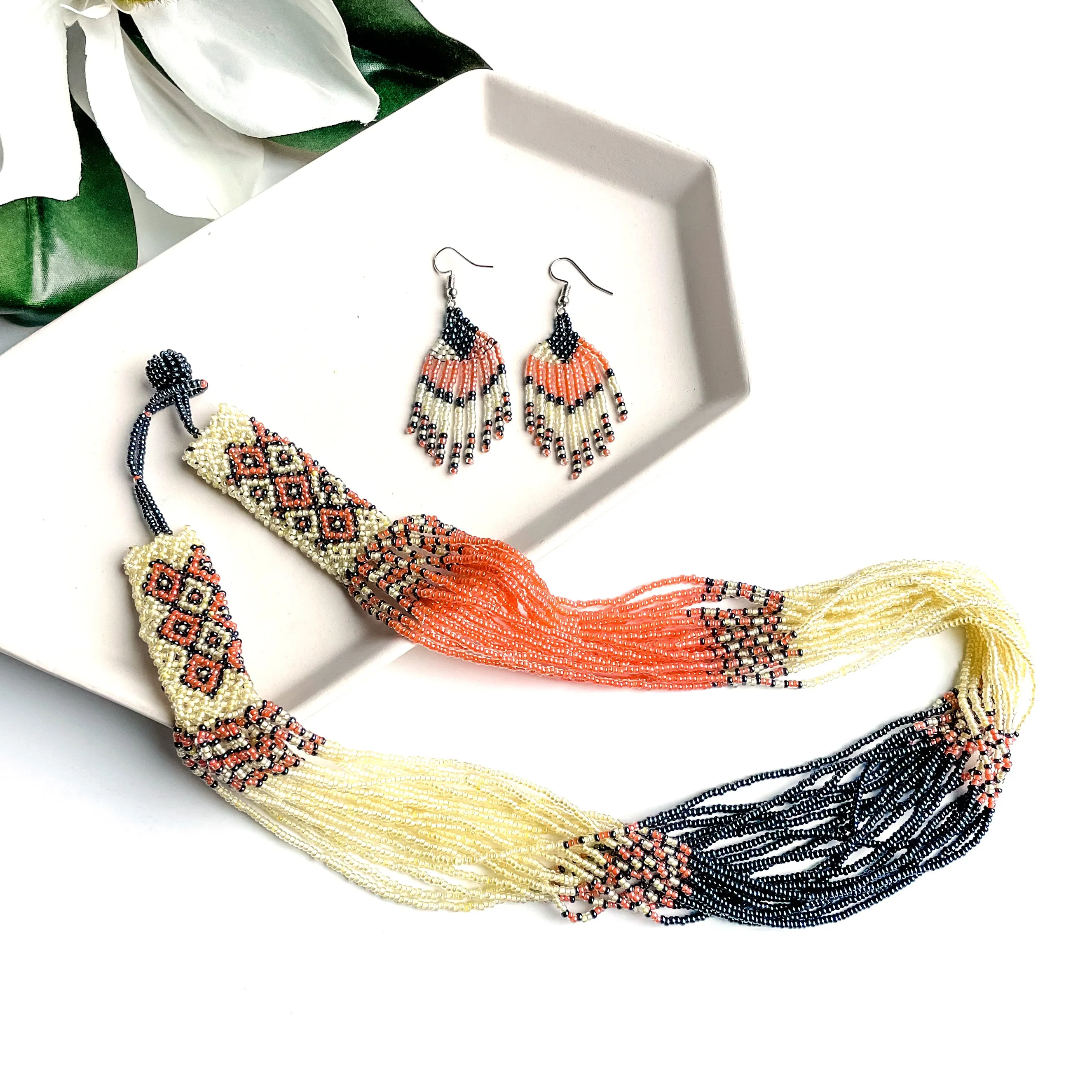 Metallic Beaded Earrings