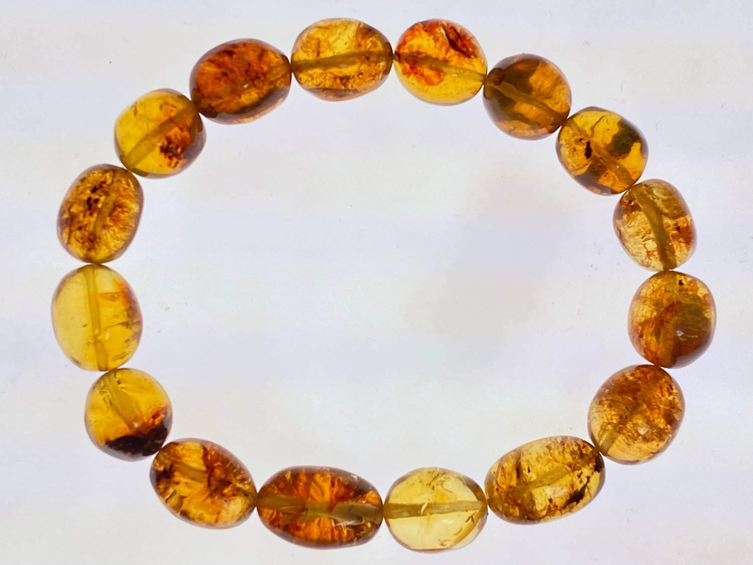 Mexican AMBER Crystal Bracelet - Beaded Bracelet, Handmade Jewelry, Healing Crystals and Stones, 48240