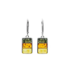 MILENA Three Colors Amber Silver Drop Earrings