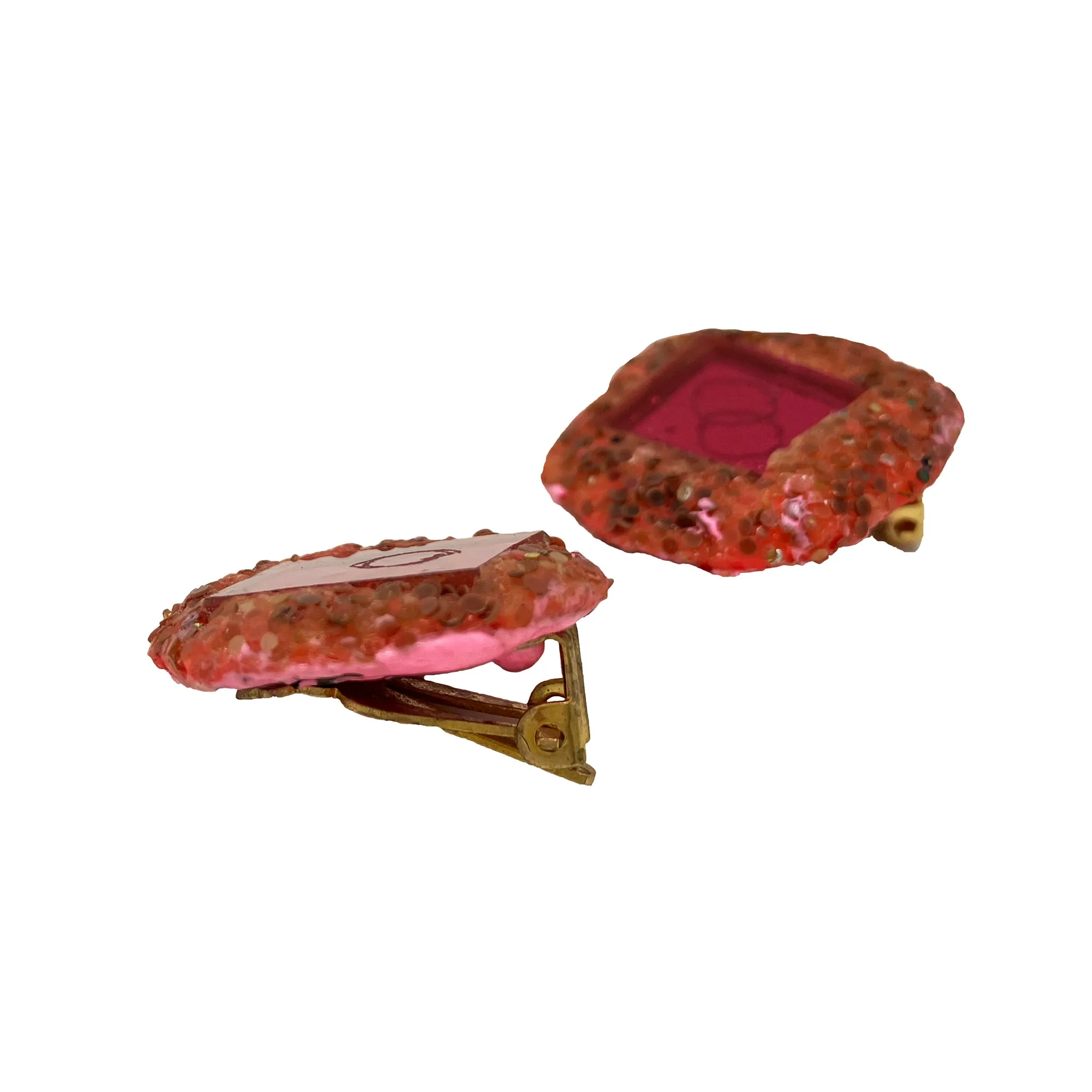 MINI CORAL PINK CLIP ON EARRINGS, 2022