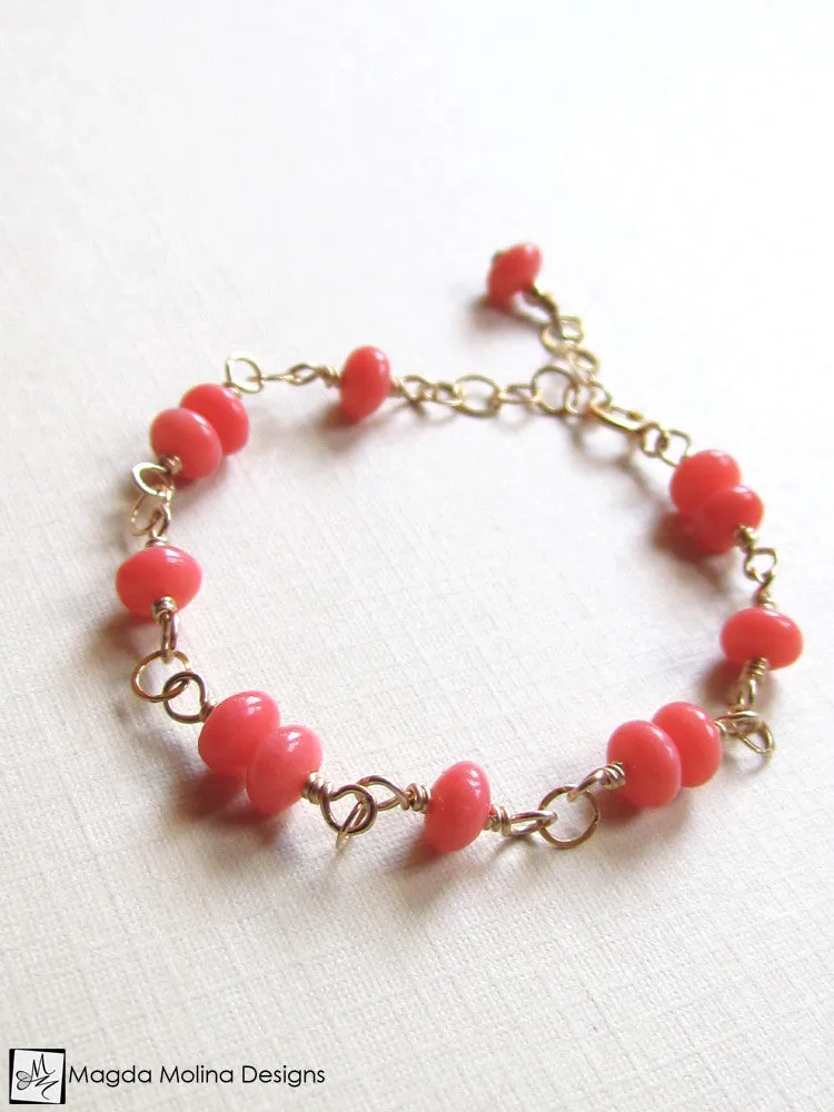 Mini Goddess (children) Pink Coral Bracelet