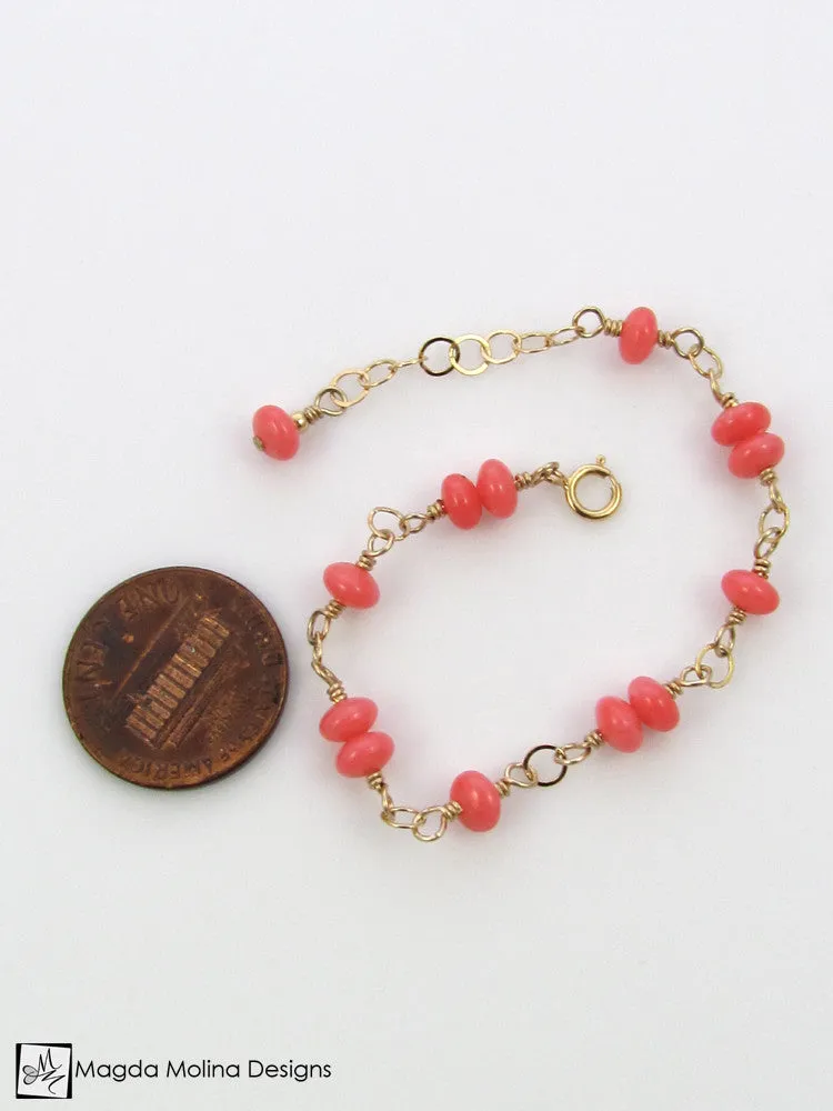 Mini Goddess (children) Pink Coral Bracelet