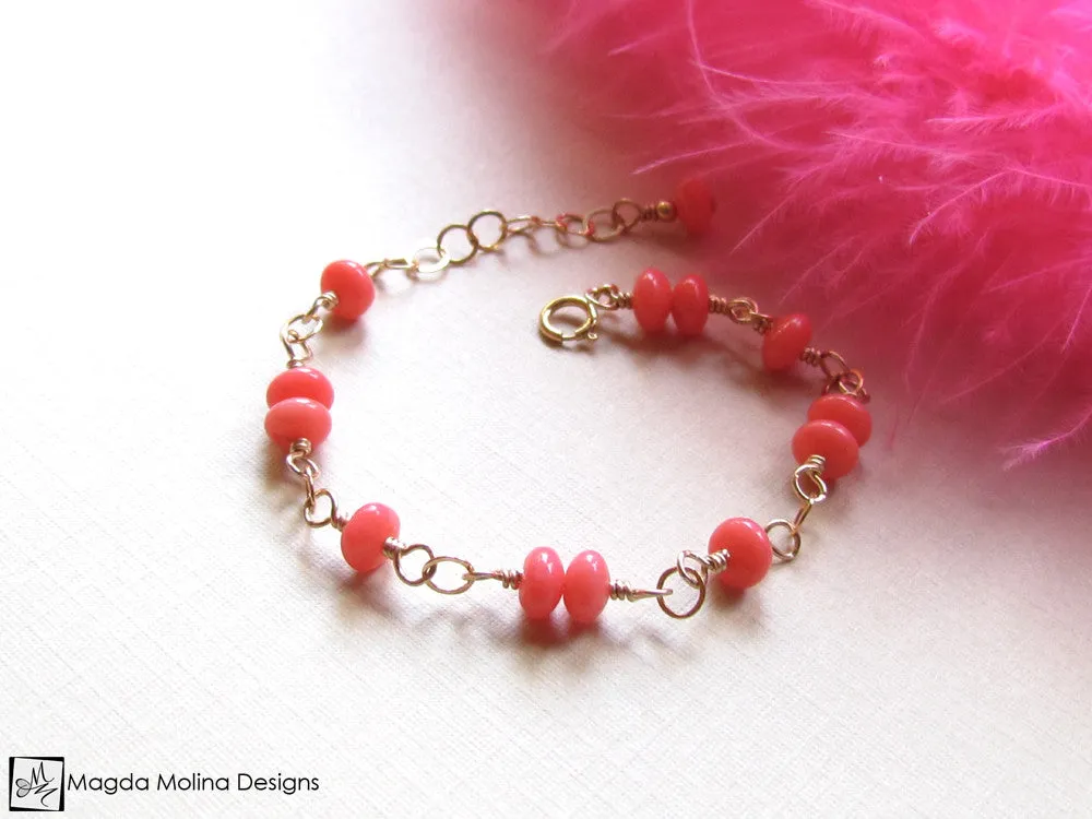 Mini Goddess (children) Pink Coral Bracelet