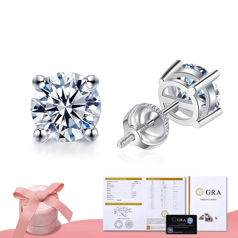 Moissanite Diamond Stud Earrings