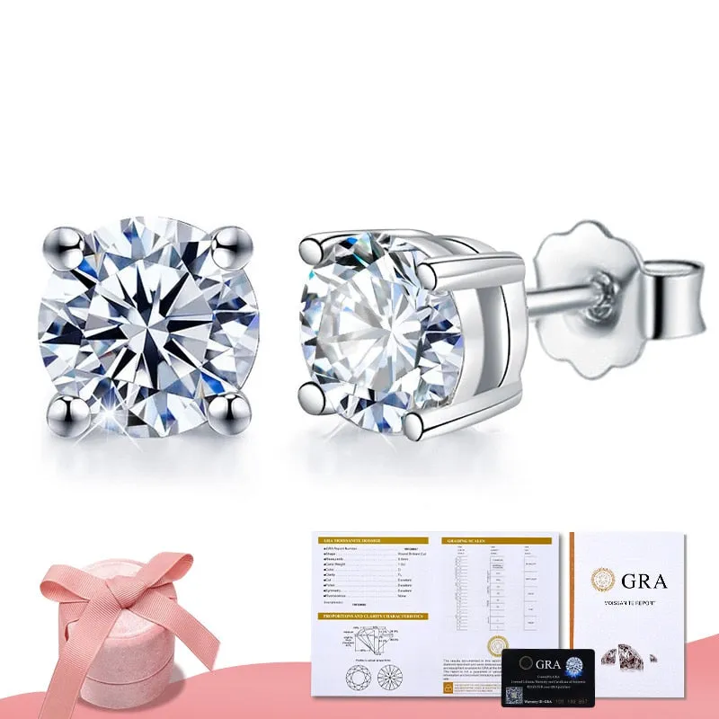 Moissanite Diamond Stud Earrings