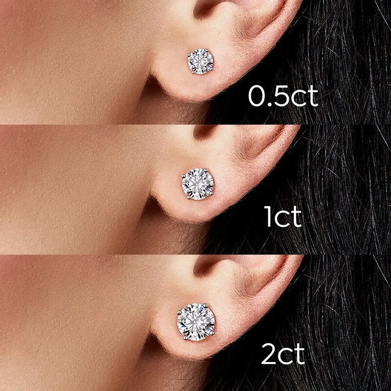 Moissanite Diamond Stud Earrings