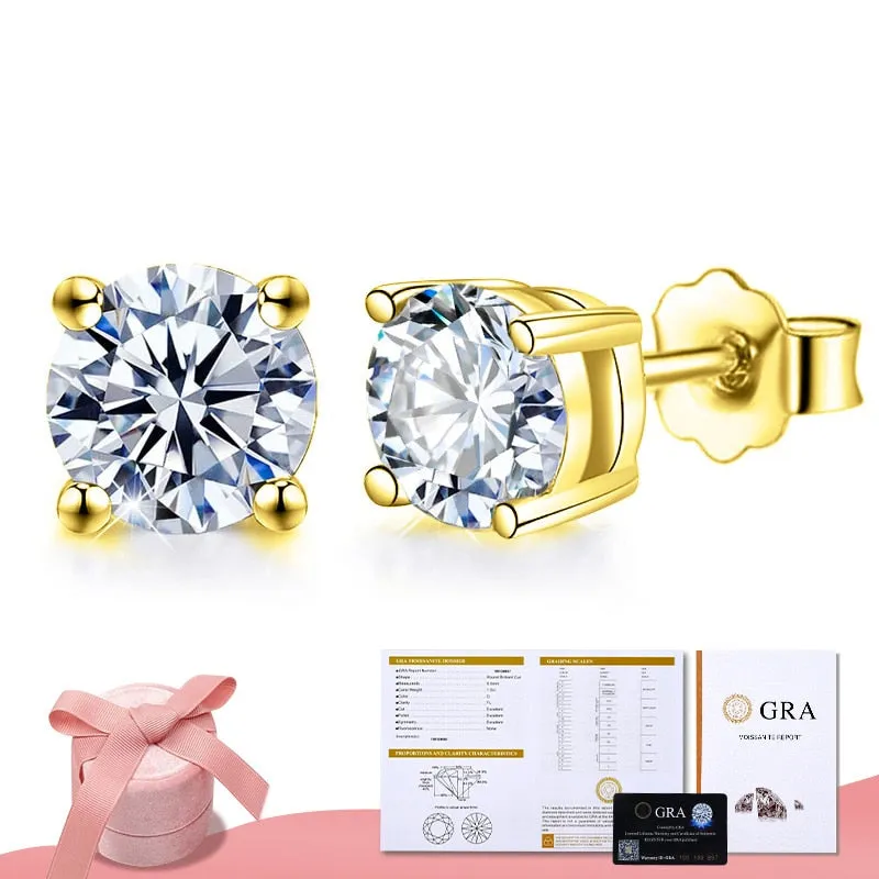 Moissanite Diamond Stud Earrings