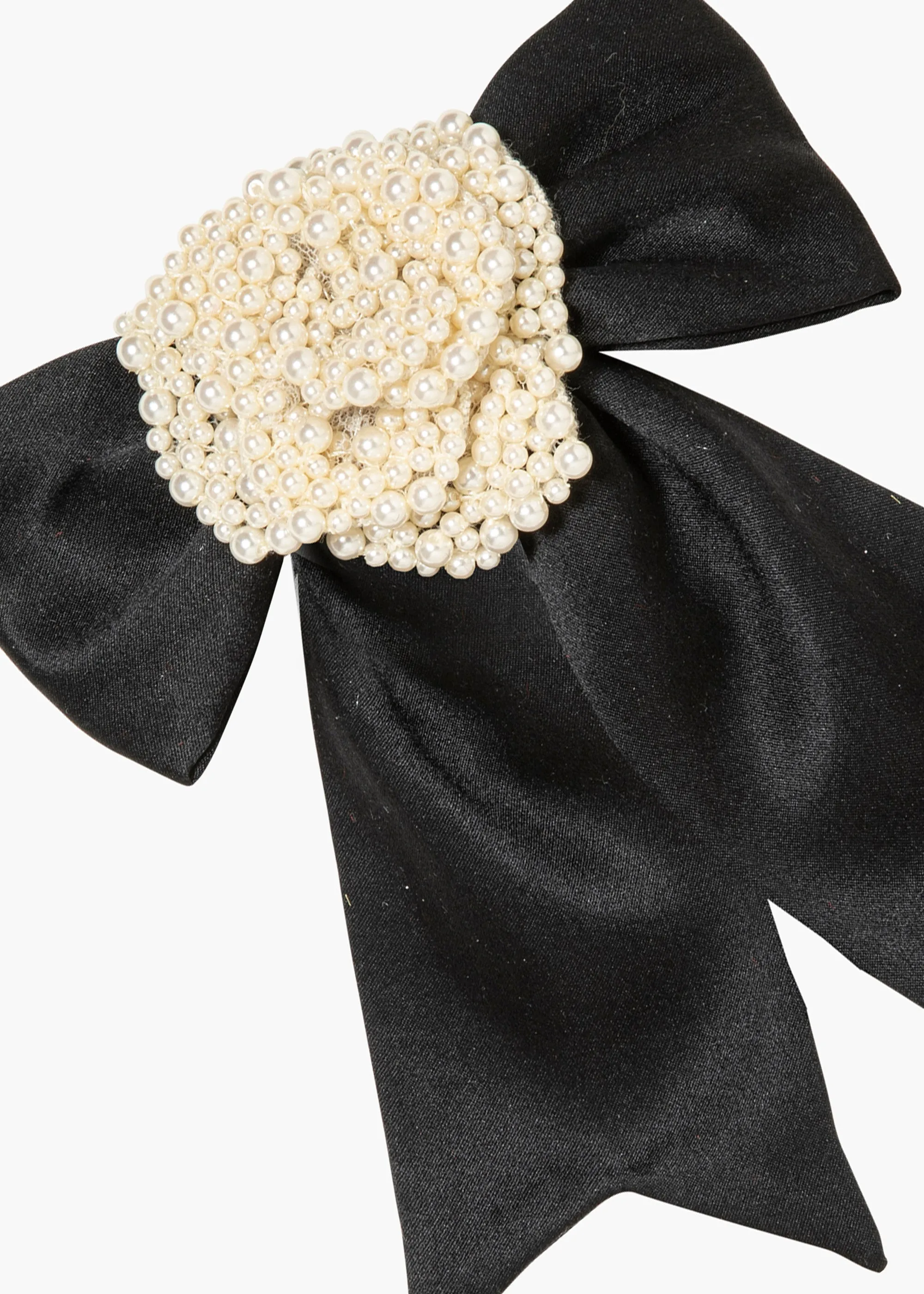 Muriel Bow Barrette -- Pearl