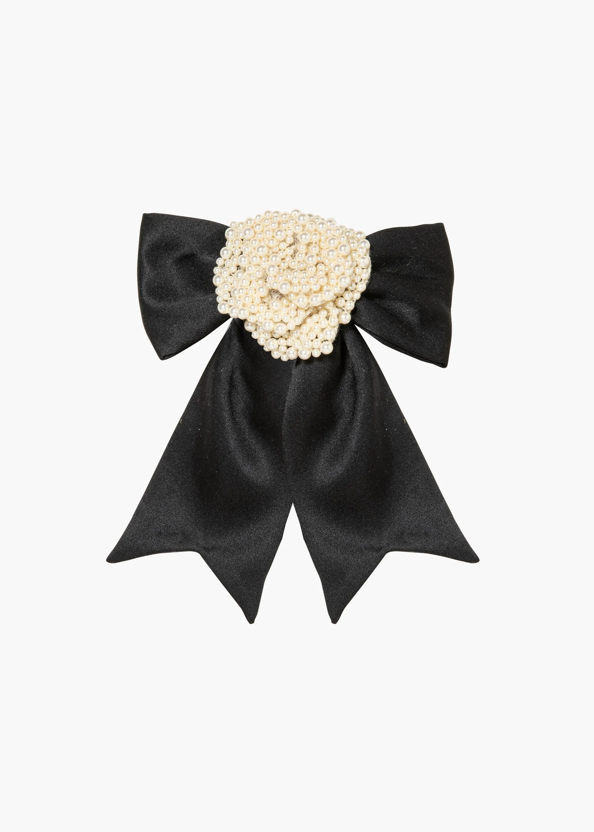 Muriel Bow Barrette -- Pearl