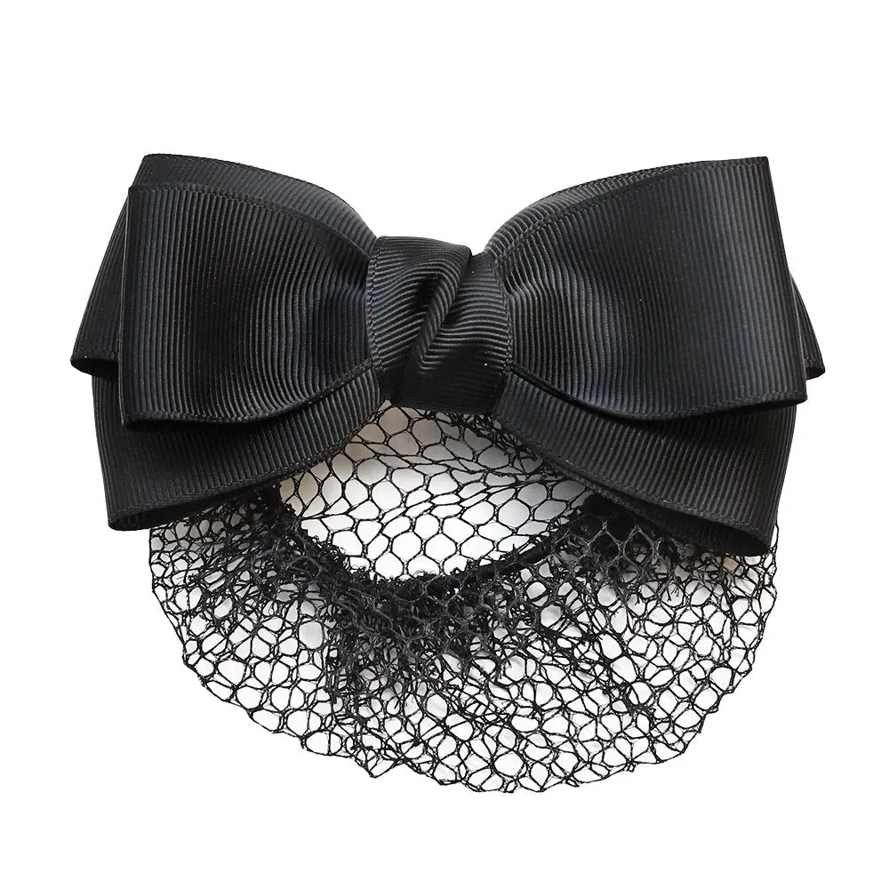 Net Grosgrain Bow Hair Barrette