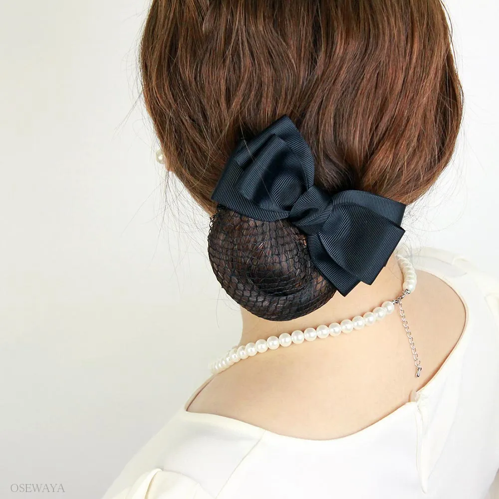 Net Grosgrain Bow Hair Barrette