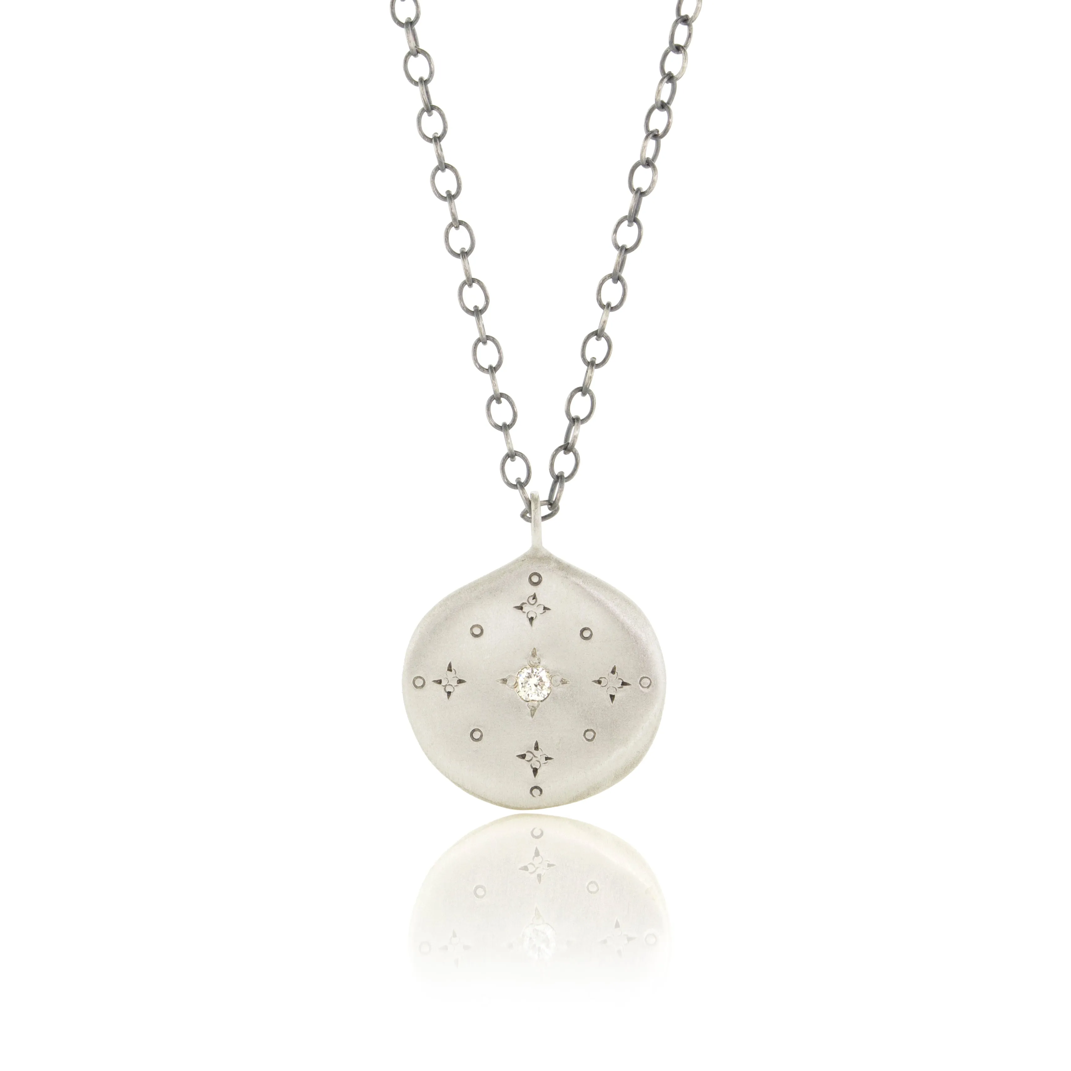 New Moon Pendant Necklace in Diamond