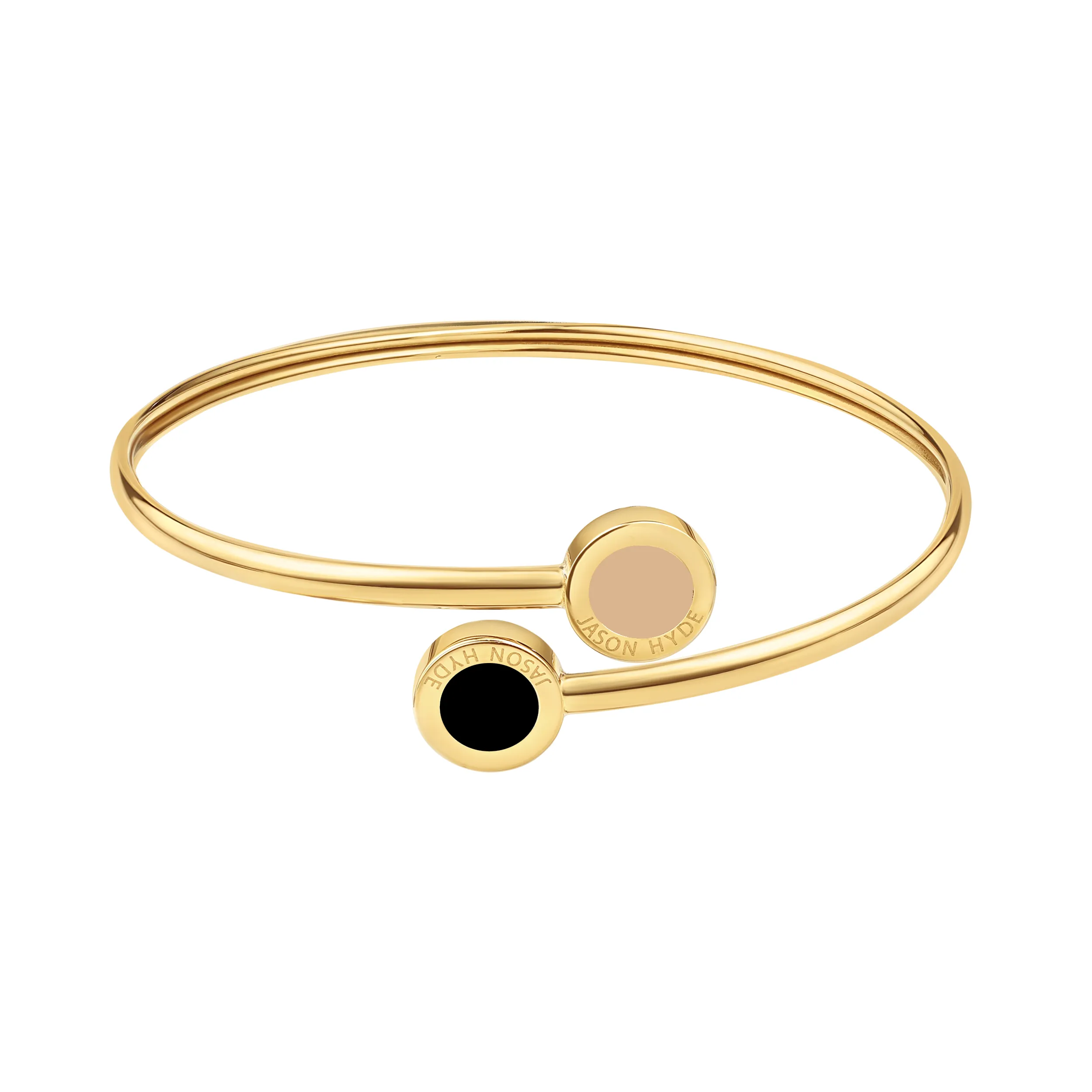 OCEAN BEIGE AND BLACK CHIPS BANGLE