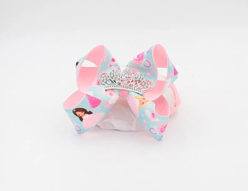 Princess Crown Hair Bow for Girls