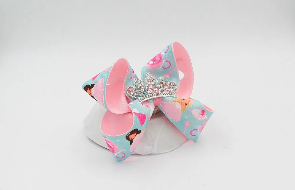 Princess Crown Hair Bow for Girls