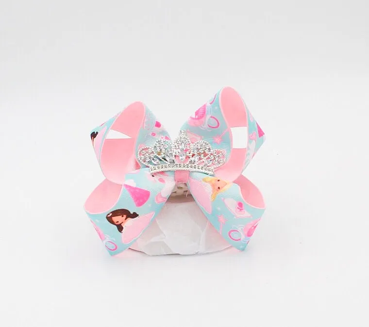 Princess Crown Hair Bow for Girls