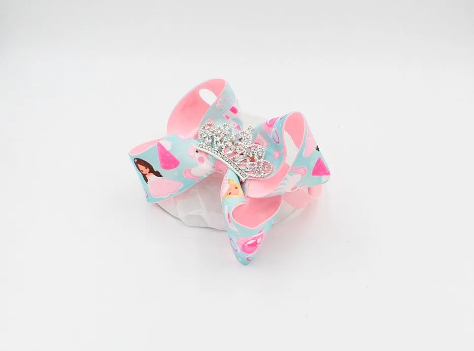 Princess Crown Hair Bow for Girls