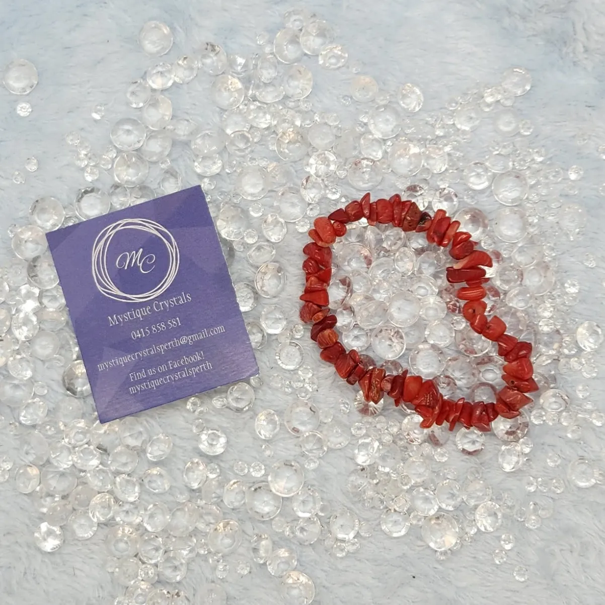 Red Coral Chip Bracelets