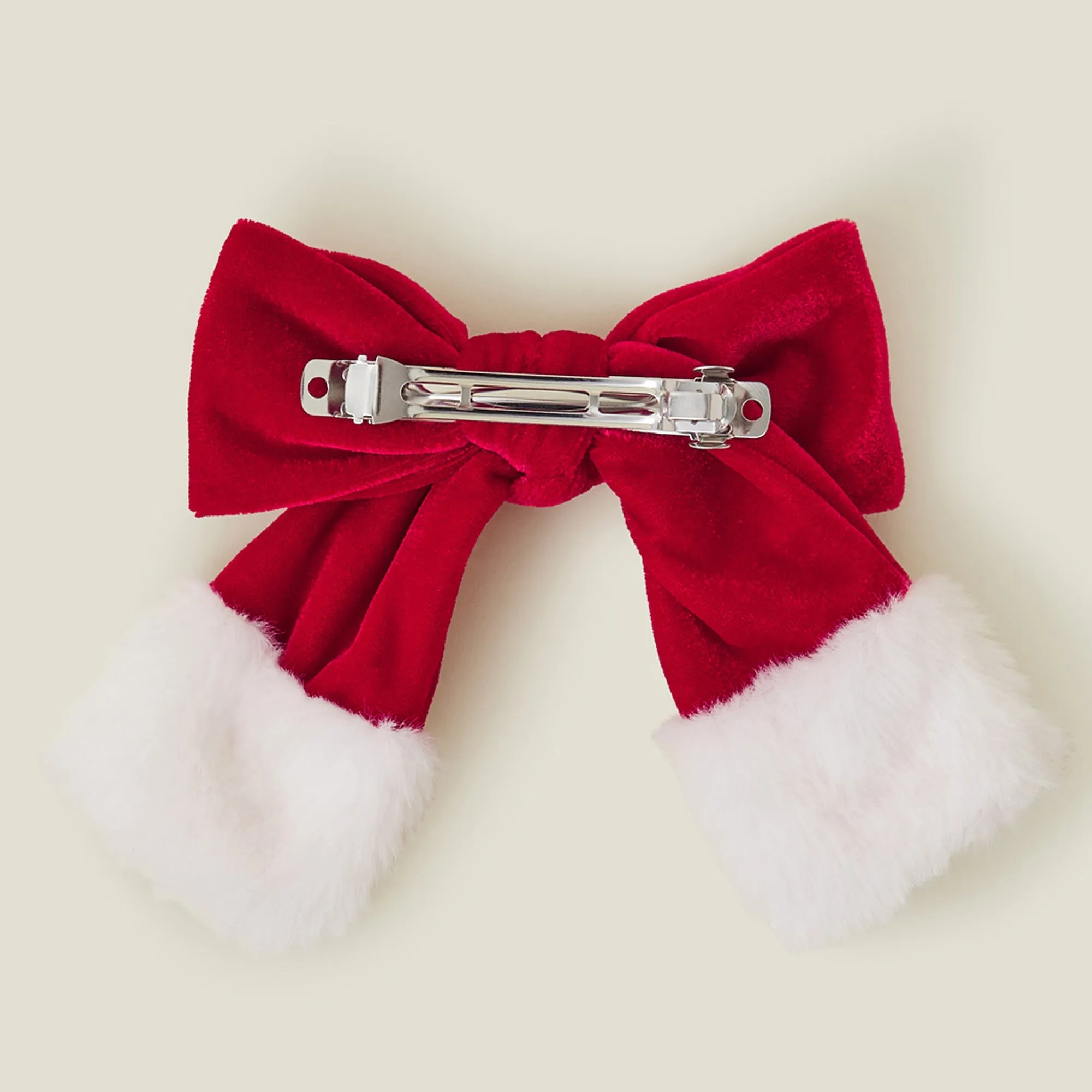 Red Santa Bow Hair Clip