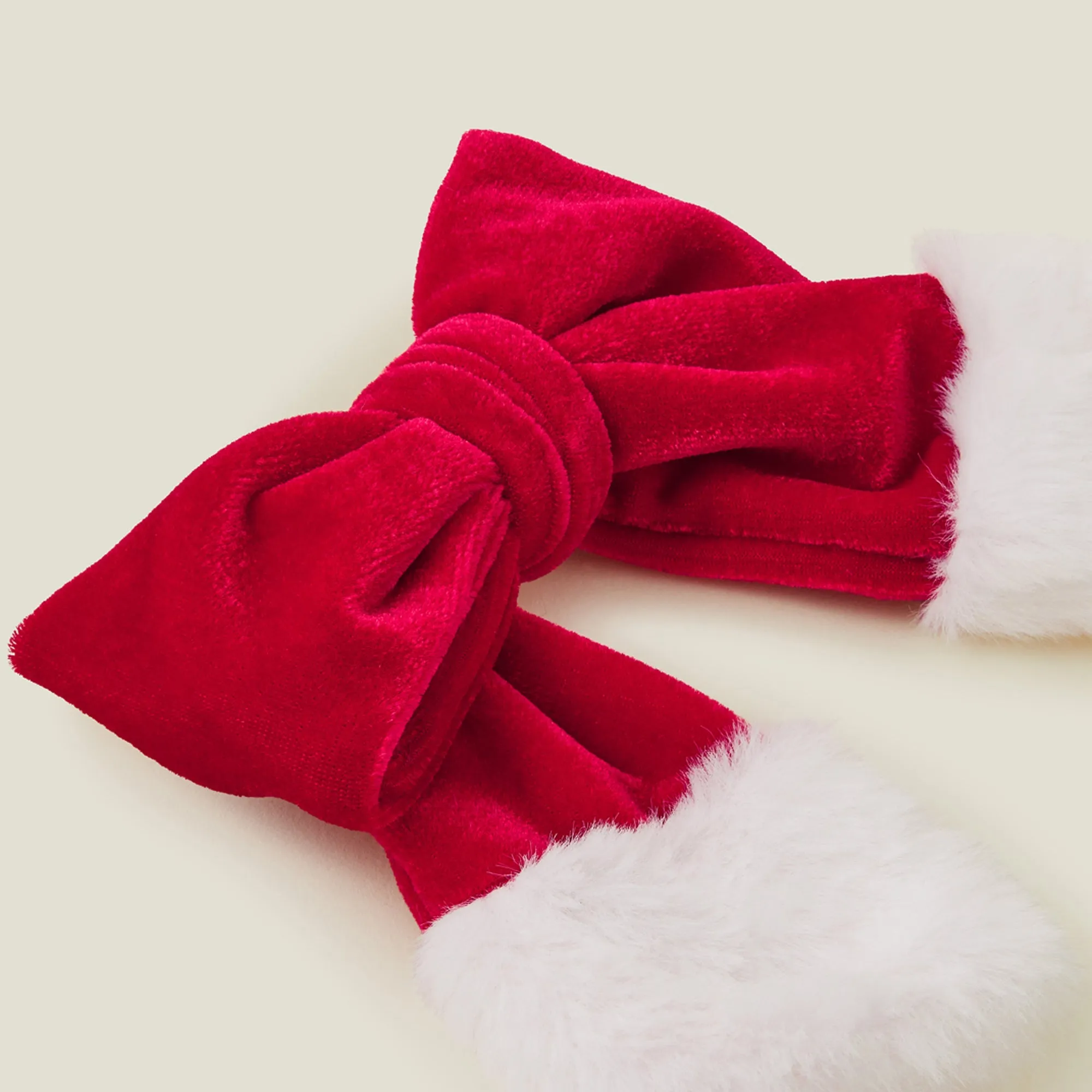 Red Santa Bow Hair Clip