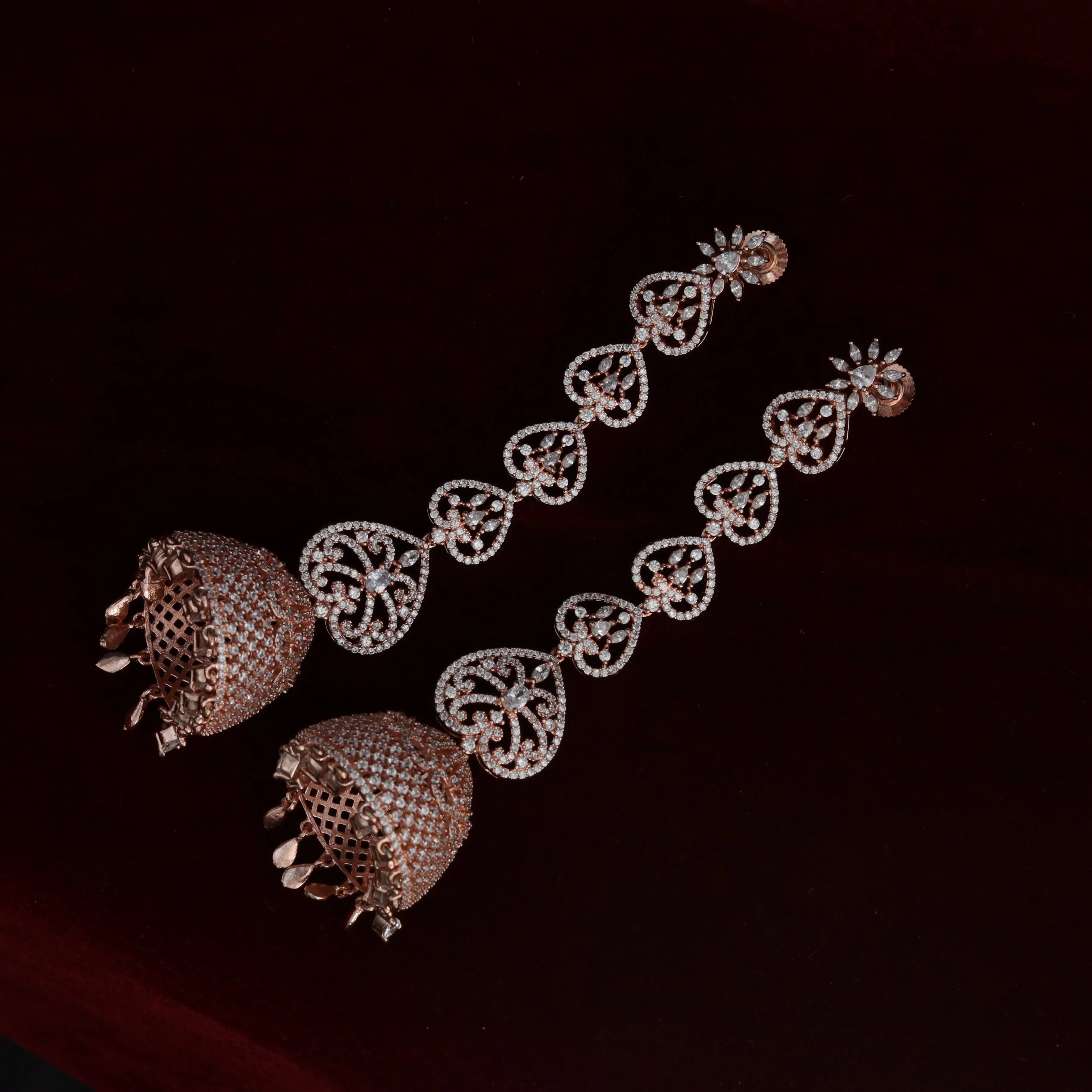 Rose Gold Zircon/AD Earring 18382-5564