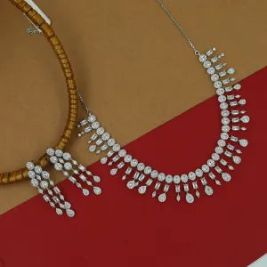 Round Neck Zircon/AD Necklace Set 16233-69
