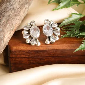 Semi-Circular Cubic Zircon Earrings