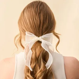 Sheer Pearl Hair Bow