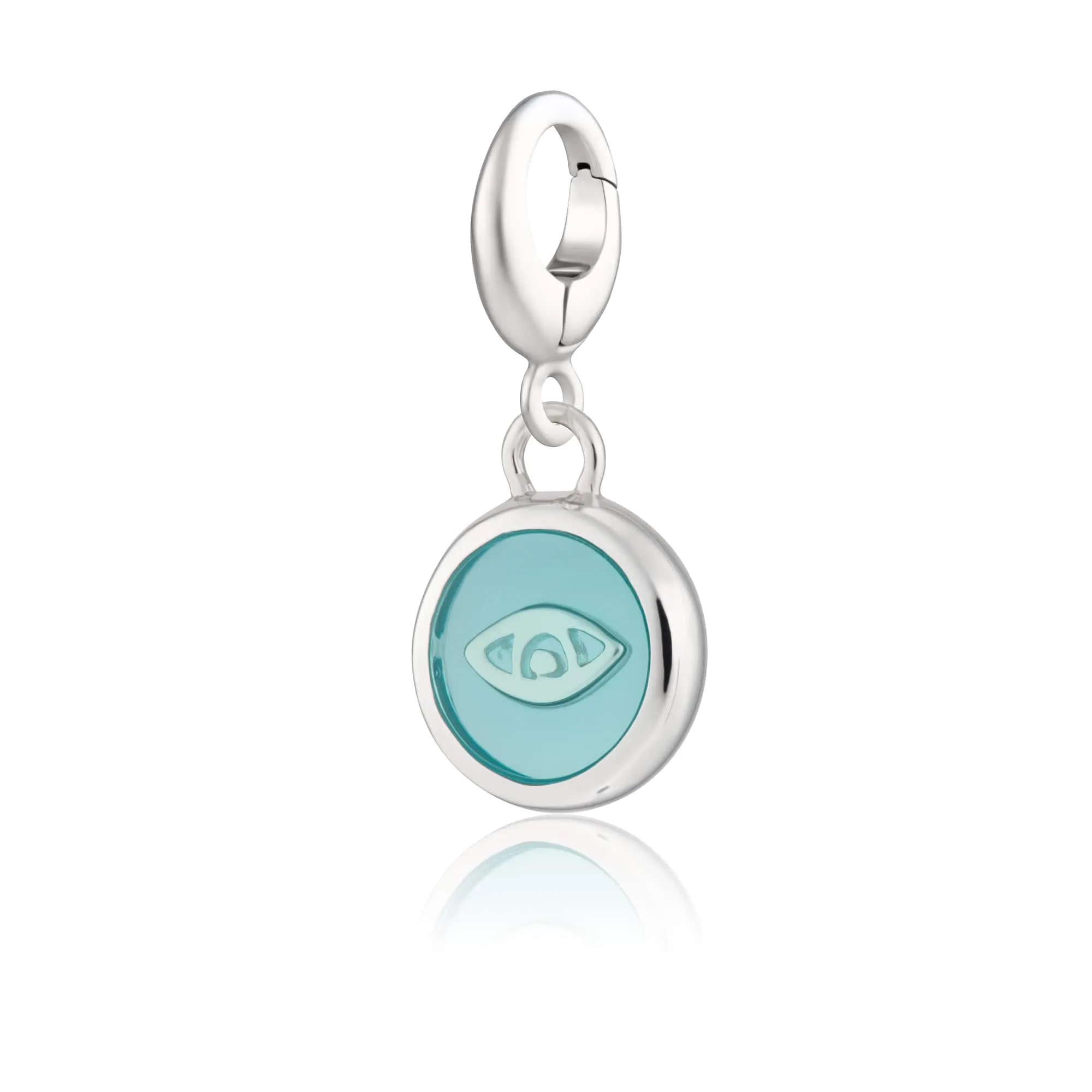 Silver Turquoise Eye Resin Capture Charm
