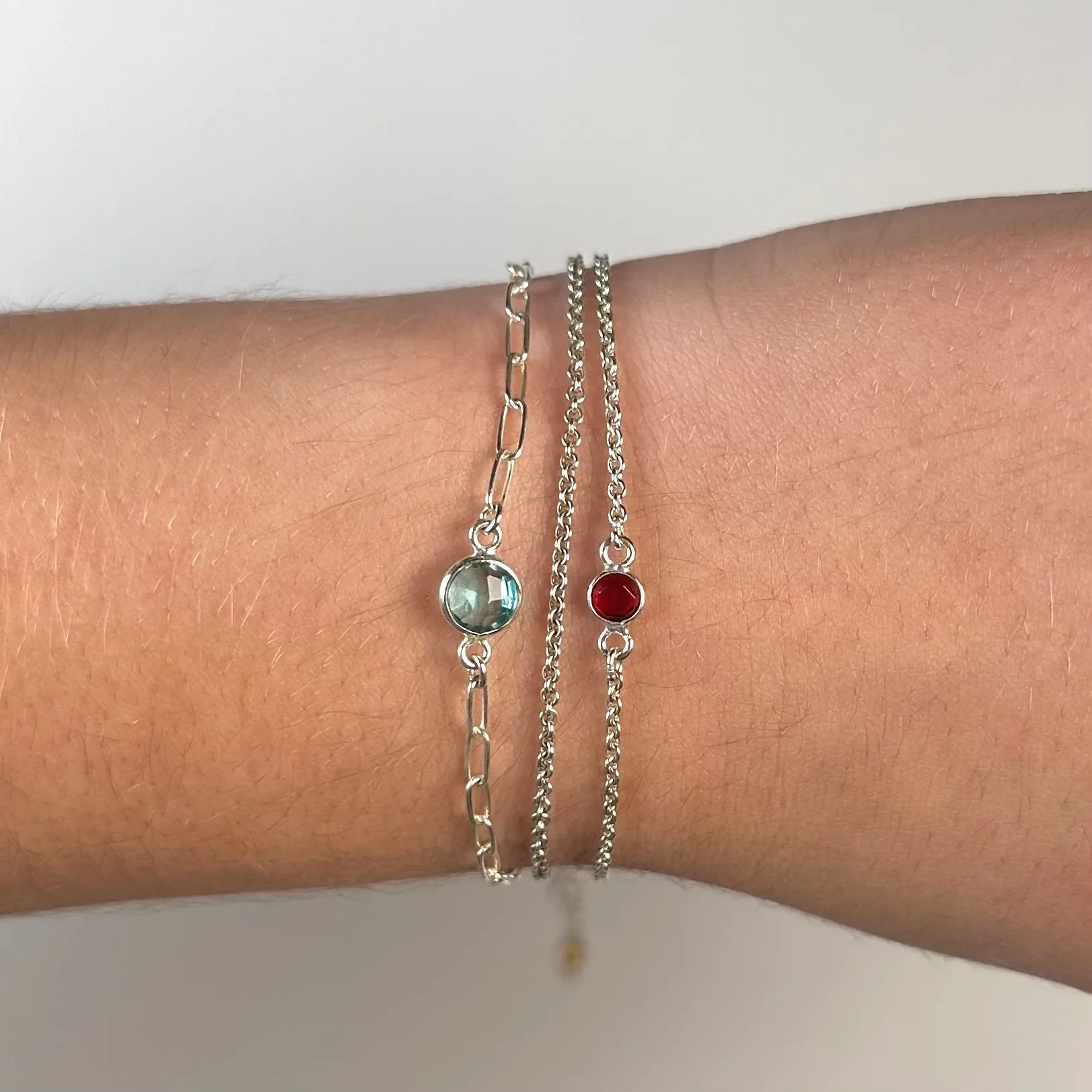 Small Round Channel Set Aquamarine Connector