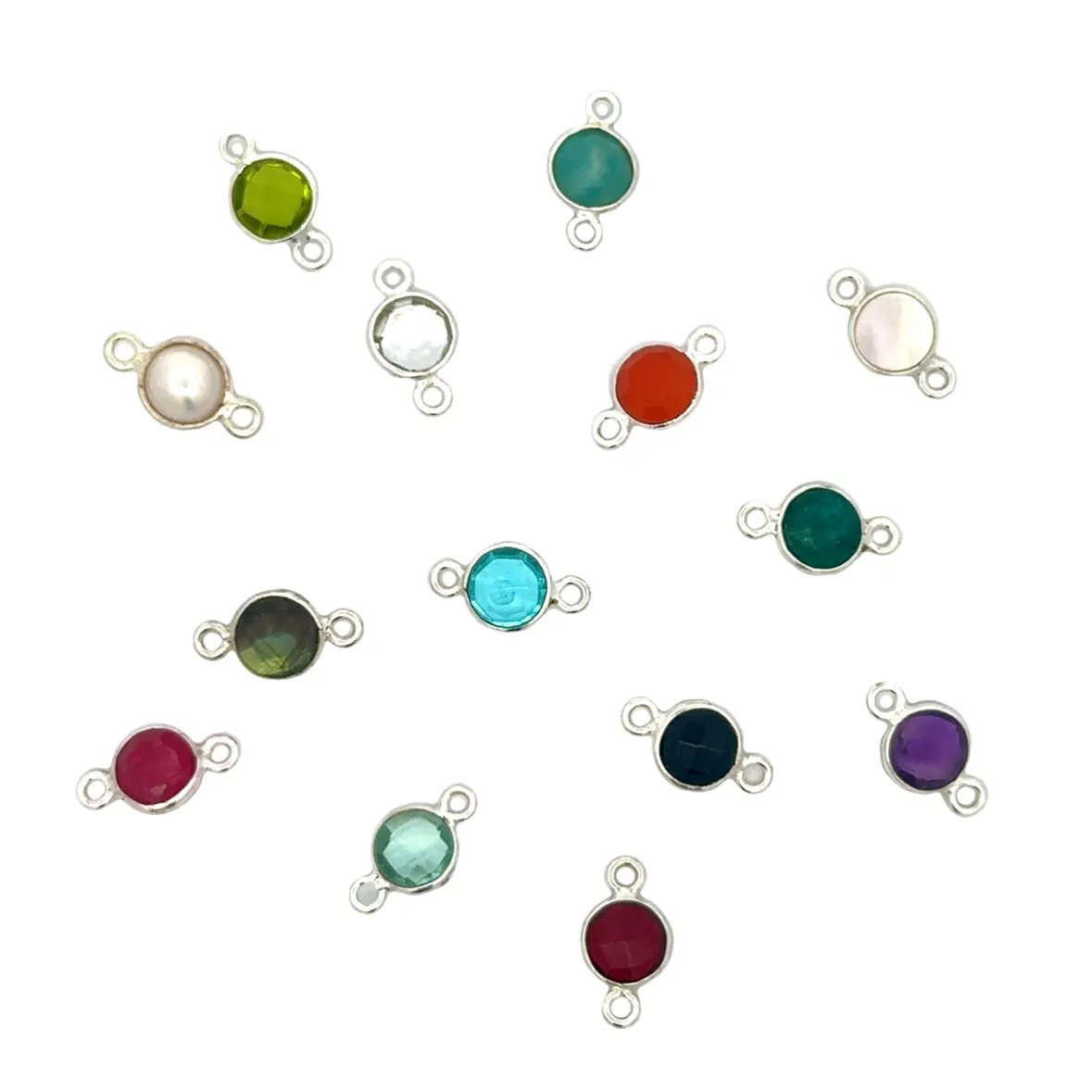 Small Round Channel Set Aquamarine Connector