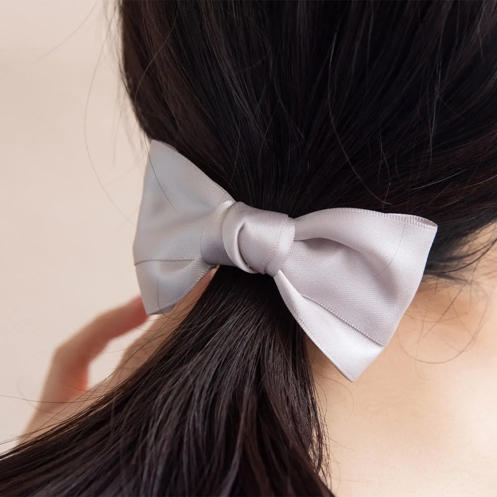 Solid Bow Firm Grip Barrette