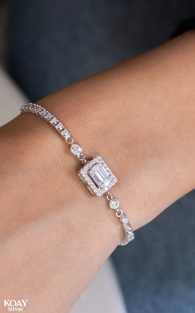 Tennis Square Bracelet