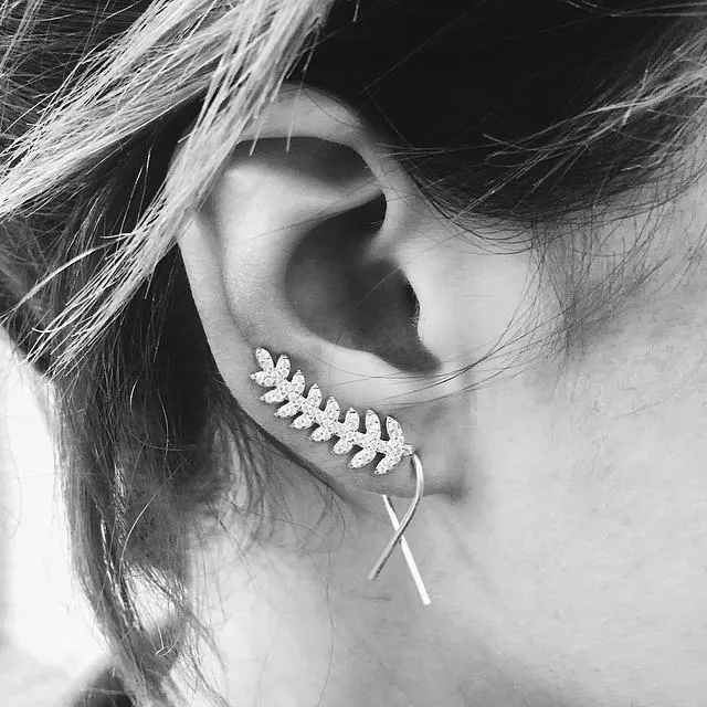 The Rose Gold Fern Ear Cuff - Sterling Silver